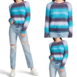 BB Dakota Steve Madden ombre knit sweater soft stretch blue purple women XXL